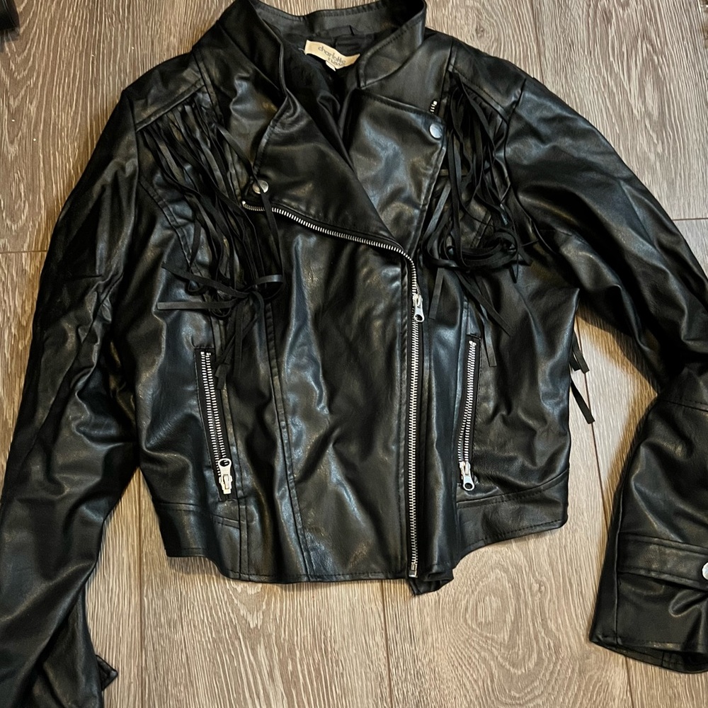 Fringe leather jacket